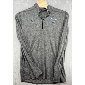 Charlotte Hornets Nike Jordan‎ Team Issued Long Sleeve Gray 1/4 Zip NBA XLT